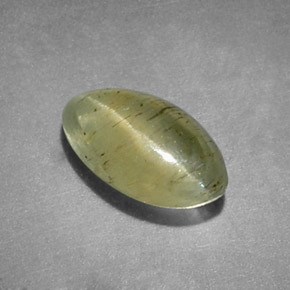 Apatita ojo de gato verde amarillo natural de 1,26 ct, marquesa, translúcido