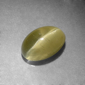 Cat's eye apatite verde natural de 1,31 ct, corte óvalo, translúcido