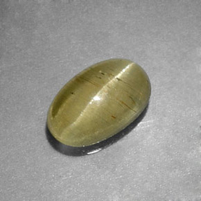 Cat's eye apatite verde natural de 0,96 ct, transparente, transparente / translúcido