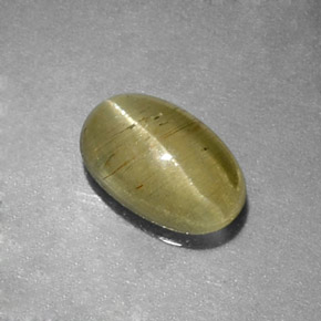 Cat's eye apatite verde natural de 0,96 ct, transparente, transparente / translúcido
