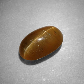 Cat's eye apatite amarillo natural de 2,44 ct, corte óvalo, translúcido