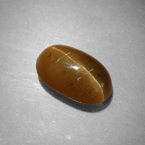 Cat's eye apatite amarillo natural de 2,44 ct, corte óvalo, translúcido