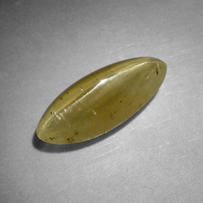 Apatita Ojo de Gato Verde amarillo natural de 3.69 ct, Marquesa, Translúcido