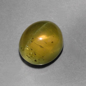 Apatita Ojo de Gato Verde dorado natural de 3.30 ct, Transparente, Transparente / Translúcido