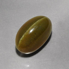 Apatita Ojo de Gato Verde dorado natural de 3.98 ct, Transparente, Transparente / Translúcido