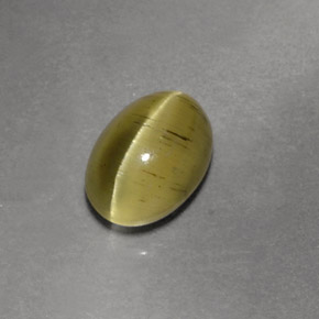 Apatita ojo de gato verde dorado natural de 1,47 ct, transparente, transparente / translúcido