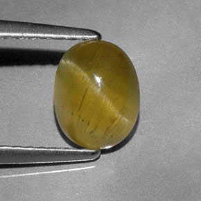 Apatita ojo de gato verde dorado natural de 1,44 ct, transparente, transparente / translúcido