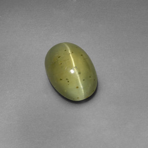 Apatita Ojo de Gato Verde dorado natural de 2.58 ct, Transparente, Transparente / Translúcido