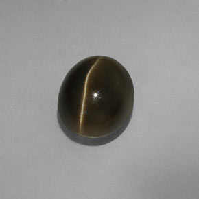 Cat's eye apatite verde natural de 5,70 ct, corte óvalo, translúcido