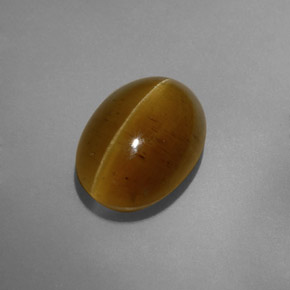 Apatita Ojo de Gato Dorado verdoso natural de 8.32 ct, Transparente, Transparente / Translúcido