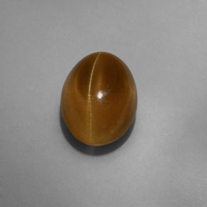 Apatita Ojo de Gato Dorado verdoso natural de 7.75 ct, Transparente, Transparente / Translúcido