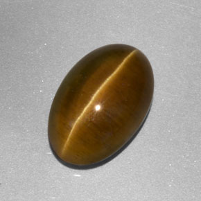 Cat's eye apatite amarillo natural de 3,86 ct, transparente, transparente / translúcido