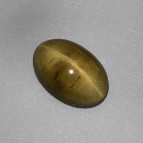 Apatita Ojo de Gato Dorado verdoso natural de 3.77 ct, Transparente, Transparente / Translúcido