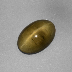 Apatita Ojo de Gato Dorado verdoso natural de 3.77 ct, Transparente, Transparente / Translúcido