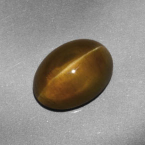 Apatita Ojo de Gato Dorado verdoso natural de 3.28 ct, Transparente, Transparente / Translúcido