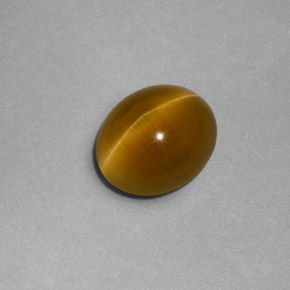 Apatita Ojo de Gato Dorado verdoso natural de 2.81 ct, Transparente, Transparente / Translúcido