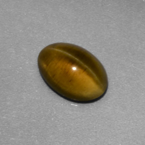 Apatita Ojo de Gato Dorado verdoso natural de 1.26 ct, Transparente, Transparente / Translúcido