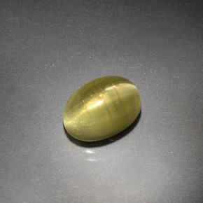 Apatita Ojo de Gato Verde dorado natural de 1.88 ct, Corte Óvalo, Transparente