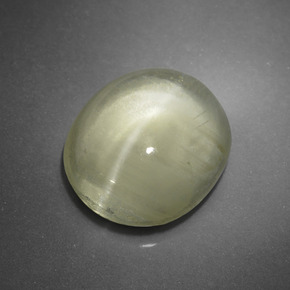 Apatita Ojo de Gato Verde dorado natural de 5.09 ct, Corte Óvalo, Translúcido