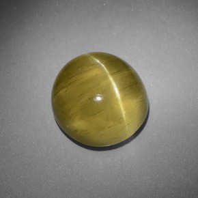 Apatita Ojo de Gato Verde amarillo natural de 12.66 ct, Corte Óvalo, Translúcido