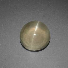 Apatita Ojo de Gato Verde amarillo natural de 5.65 ct, Corte Redondo, Translúcido