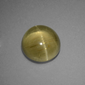 Cat's eye apatite verde natural de 3,69 ct, corte redondo, translúcido