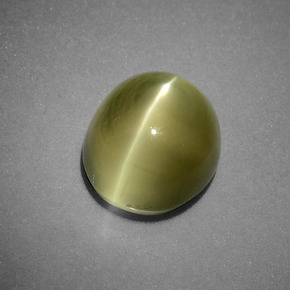 Apatita Ojo de Gato Verde amarillo natural de 6.00 ct, Corte Óvalo, Translúcido