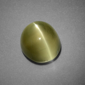 Apatita Ojo de Gato Verde amarillo natural de 6.00 ct, Corte Óvalo, Translúcido