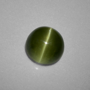 Apatita Ojo de Gato Verde amarillo natural de 2.71 ct, Corte Redondo, Translúcido