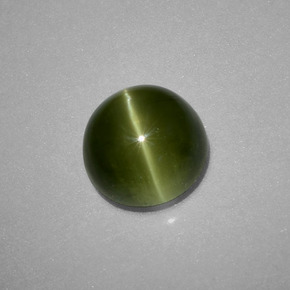 Apatita Ojo de Gato Verde amarillo natural de 2.71 ct, Corte Redondo, Translúcido