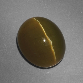 Apatita ojo de gato verde dorado natural de 8,22 ct, corte óvalo, translúcido