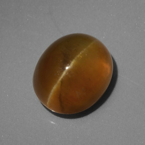 Apatita Ojo de Gato Verde dorado natural de 4.62 ct, Corte Óvalo, Translúcido