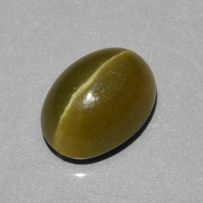 Apatita ojo de gato verde natural de 5,85 ct, corte óvalo, translúcido