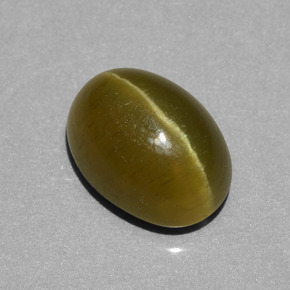 Apatita ojo de gato verde natural de 5,85 ct, corte óvalo, translúcido