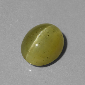 Apatita Ojo de Gato Verde dorado natural de 4.65 ct, Corte Óvalo, Translúcido