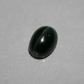 Apatita ojo de gato verde natural de 3,27 ct, corte óvalo, translúcido