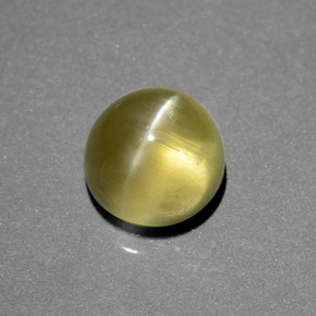 Apatita ojo de gato dorado verdoso natural de 6,34 ct, corte redondo, translúcido