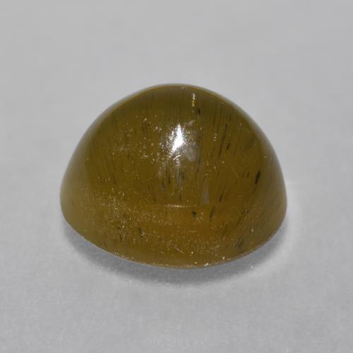 Apatita Ojo de Gato Marrón medio natural de 3.97 ct, Corte Óvalo, Translúcido