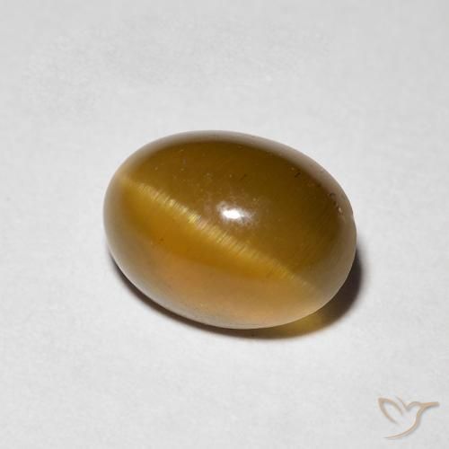 Apatita Ojo de Gato Marrón cálido natural de 1.94 ct, Ovalada, Translúcido