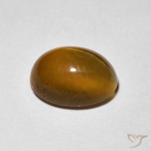 Apatita Ojo de Gato Marrón cálido natural de 1.94 ct, Ovalada, Translúcido