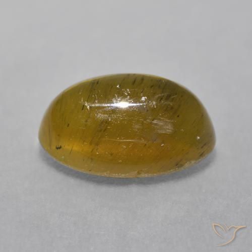 Apatita Ojo de Gato Marrón cálido natural de 4.78 ct, Corte Óvalo, Translúcido