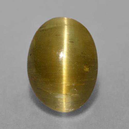 Apatita Ojo de Gato Marrón cálido natural de 3.40 ct, Corte Óvalo, Translúcido