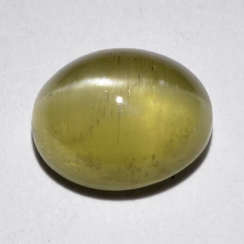 Apatita Ojo de Gato Amarillo claro natural de 1.97 ct, Corte Óvalo, Translúcido