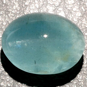 Aguamarina ojo de gato Verde-azul natural de 15.56 ct, Transparente, Transparente / Translúcido