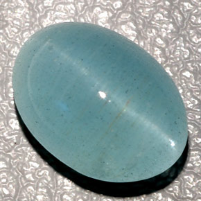 Aguamarina ojo de gato Verde-azul natural de 9.59 ct, Transparente, Transparente / Translúcido