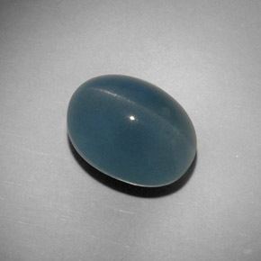Cat's eye aquamarine verde natural de 11,25 ct, corte óvalo, translúcido