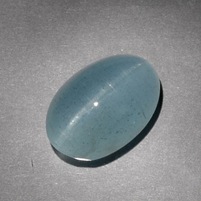 Aguamarina ojo de gato Verde-azul natural de 7.57 ct, Corte Óvalo, Translúcido