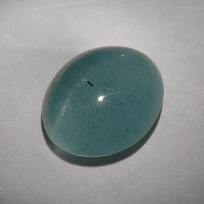 Cat's eye aquamarine verde natural de 11,55 ct, transparente, transparente / translúcido