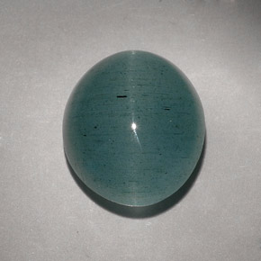 Cat's eye aquamarine verde natural de 11,55 ct, transparente, transparente / translúcido