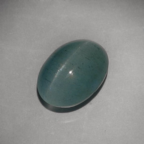 Cat's eye aquamarine verde natural de 6,79 ct, transparente, transparente / translúcido
